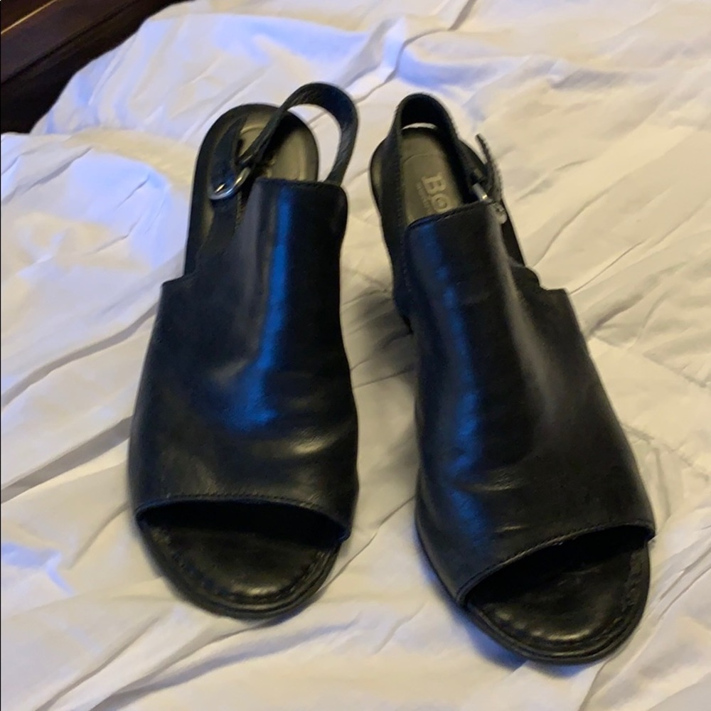 Black Wedge Sandals